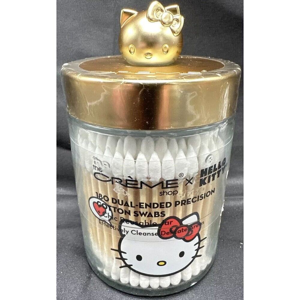 The Crème Shop x Hello Kitty Chic Reusable Jar/Precision Cotton Swabs New Sealed